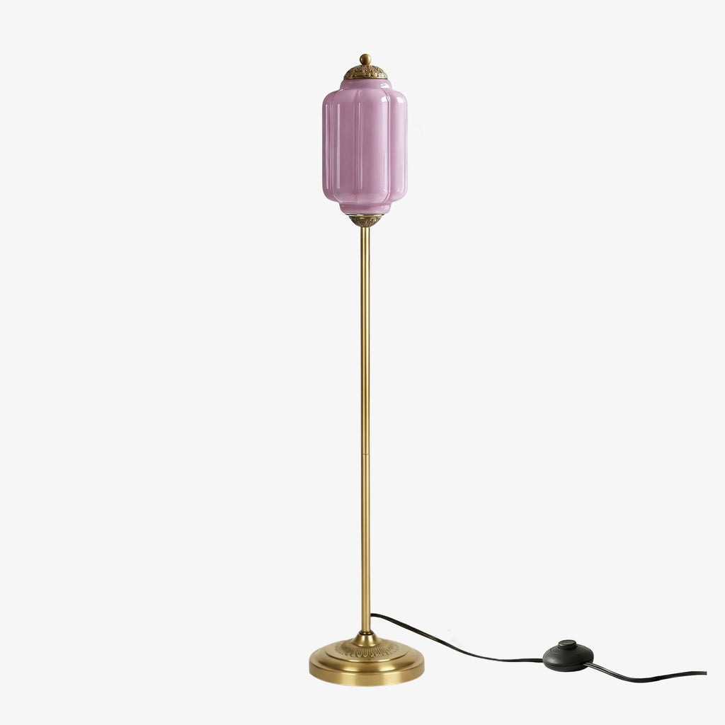 Decorative Glass Pumpkin Floor Lamp Retro Organic Style Living Room Standing Lamp - Lamylie