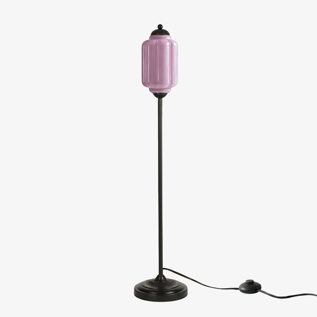 Decorative Glass Pumpkin Floor Lamp Retro Organic Style Living Room Standing Lamp - Lamylie