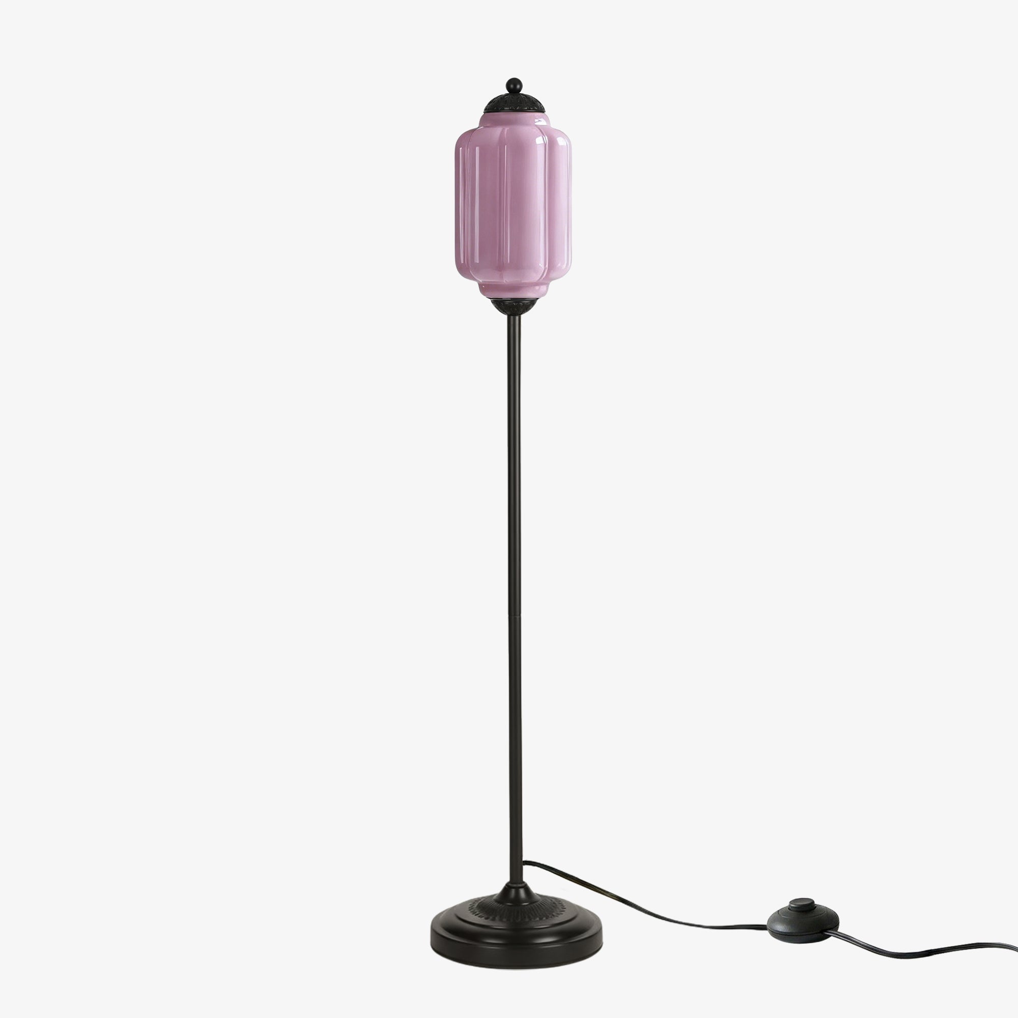 Decorative Glass Pumpkin Floor Lamp Retro Organic Style Living Room Standing Lamp - Lamylie