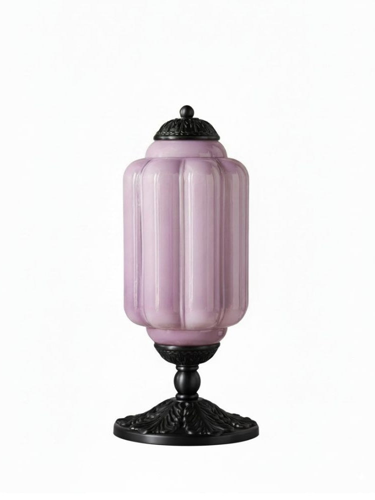 Vintage Glass Table Lamp with Brass or Black Finish - Lamylie