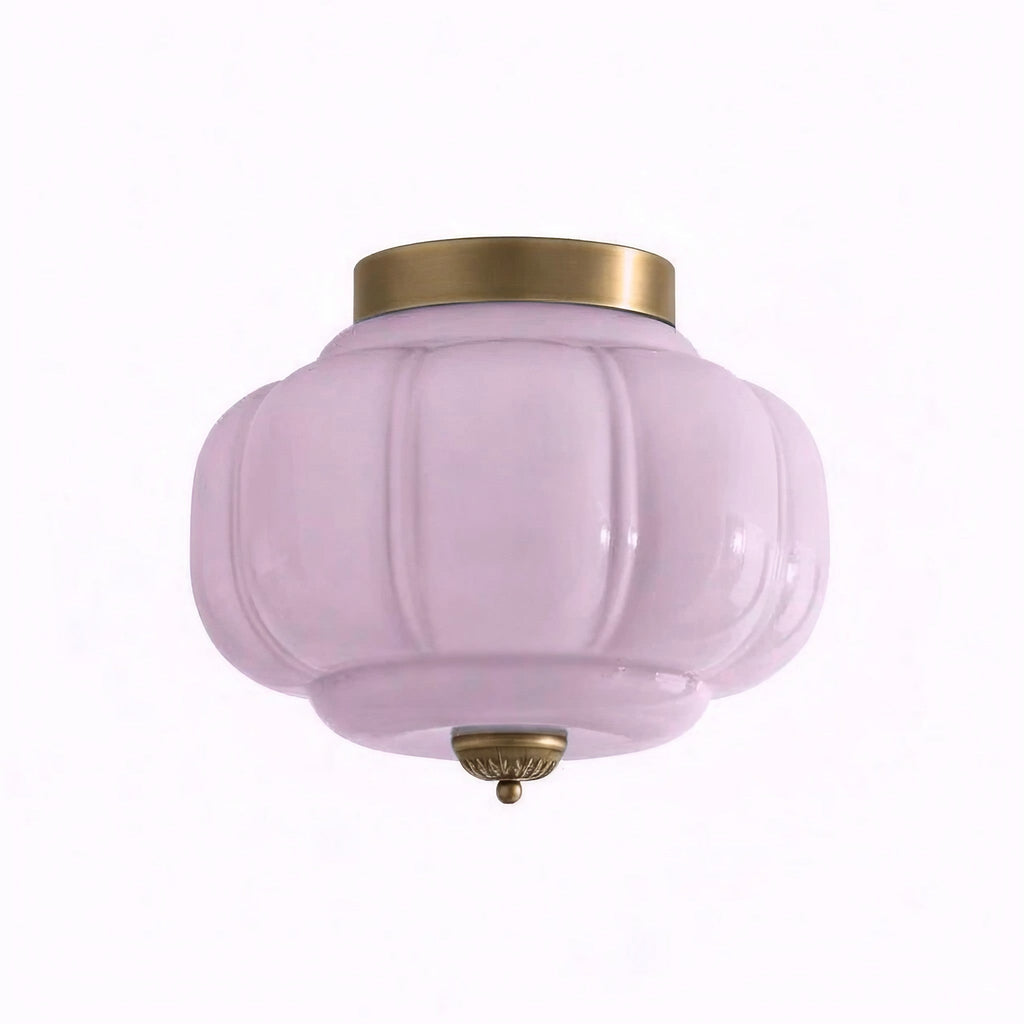 Retro Ceiling Lamp with Milk Glass Shade | Refined Semi-Flush Mount Lighting for Modern Interiors - Lamylie