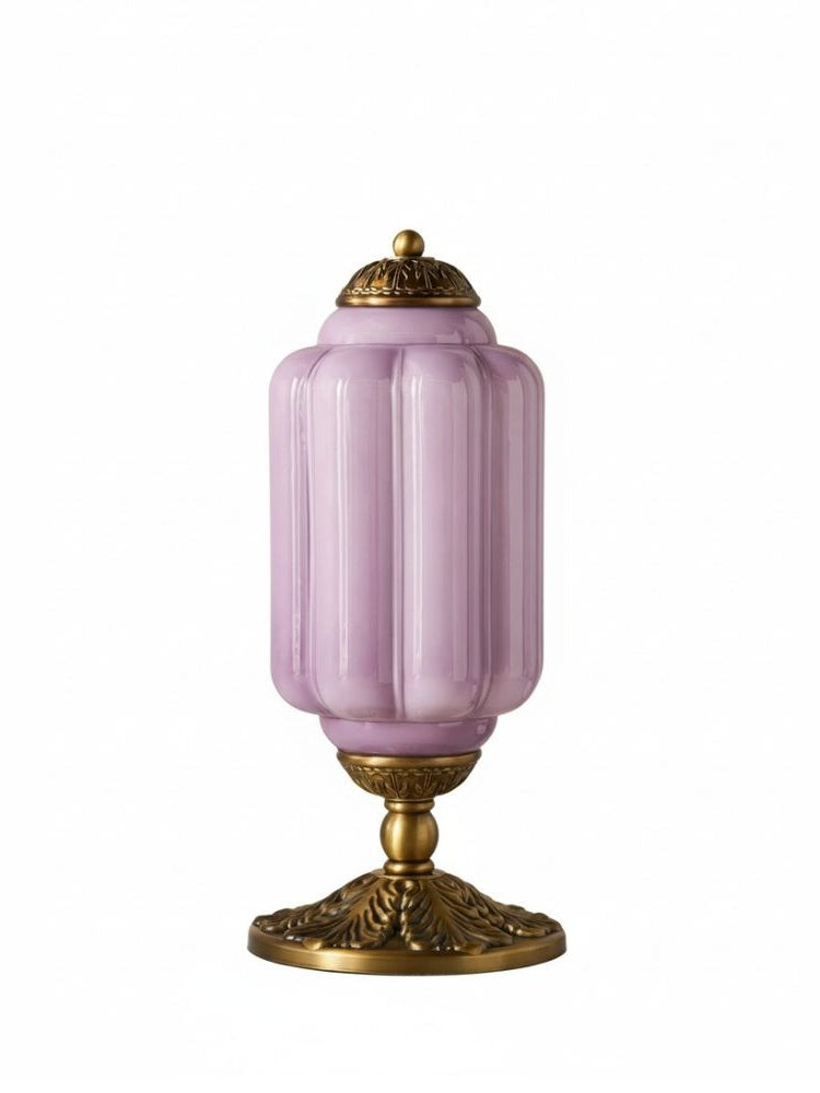 Vintage Glass Table Lamp with Brass or Black Finish - Lamylie