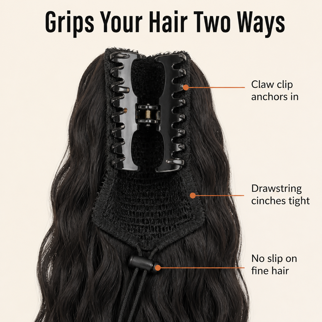 LuxeLush — Clip On a Full, Beachy-Wave Ponytail in Under a Minute - Lamylie