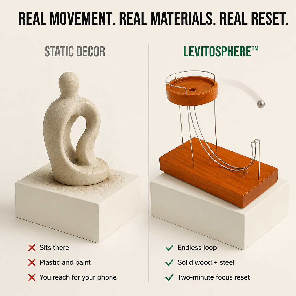LevitoSphere — Παρακολουθήστε τον ατελείωτο βρόχο από χαλύβδινες μπάλες να επαναφέρει τη συγκέντρωσή σας – Lamylie