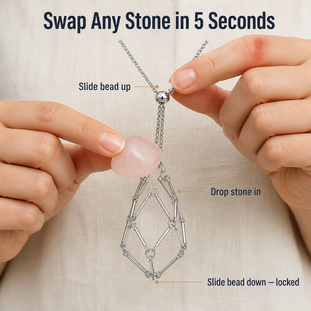 LumaLuxe — Swap Any Crystal Into One Cage Necklace in Seconds - Lamylie