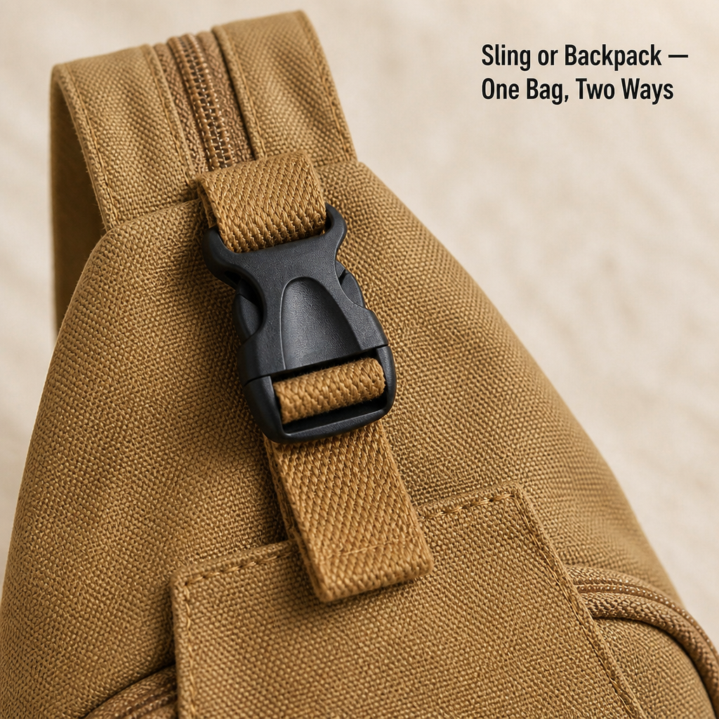 Korva – Convertible Sling Crossbody with Hidden Backpack Conversion - Lamylie
