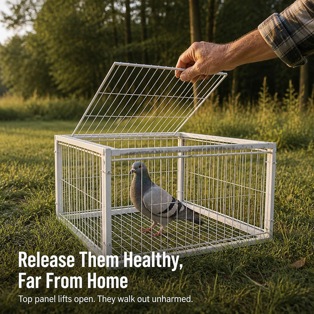 FeatherGuard — Captura humanamente las palomas que destrozan tu jardín, sin púas ni veneno - Lamylie