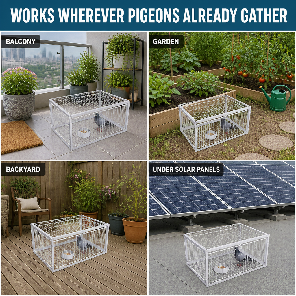FeatherGuard — Captura humanamente las palomas que destrozan tu jardín, sin púas ni veneno - Lamylie