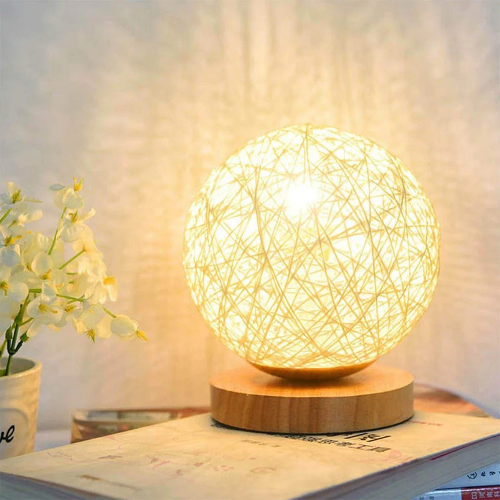 MoonLuxe | Handgefertigte dimmbare Rattan-Tischlampe - Lamylie