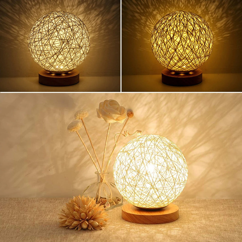MoonLuxe | Handgefertigte dimmbare Rattan-Tischlampe - Lamylie