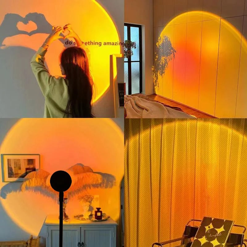 Sunset Lamp | 16 Colors + Remote Control LED Projector Table Lamp - USB Nightstand Lamps - Lamylie