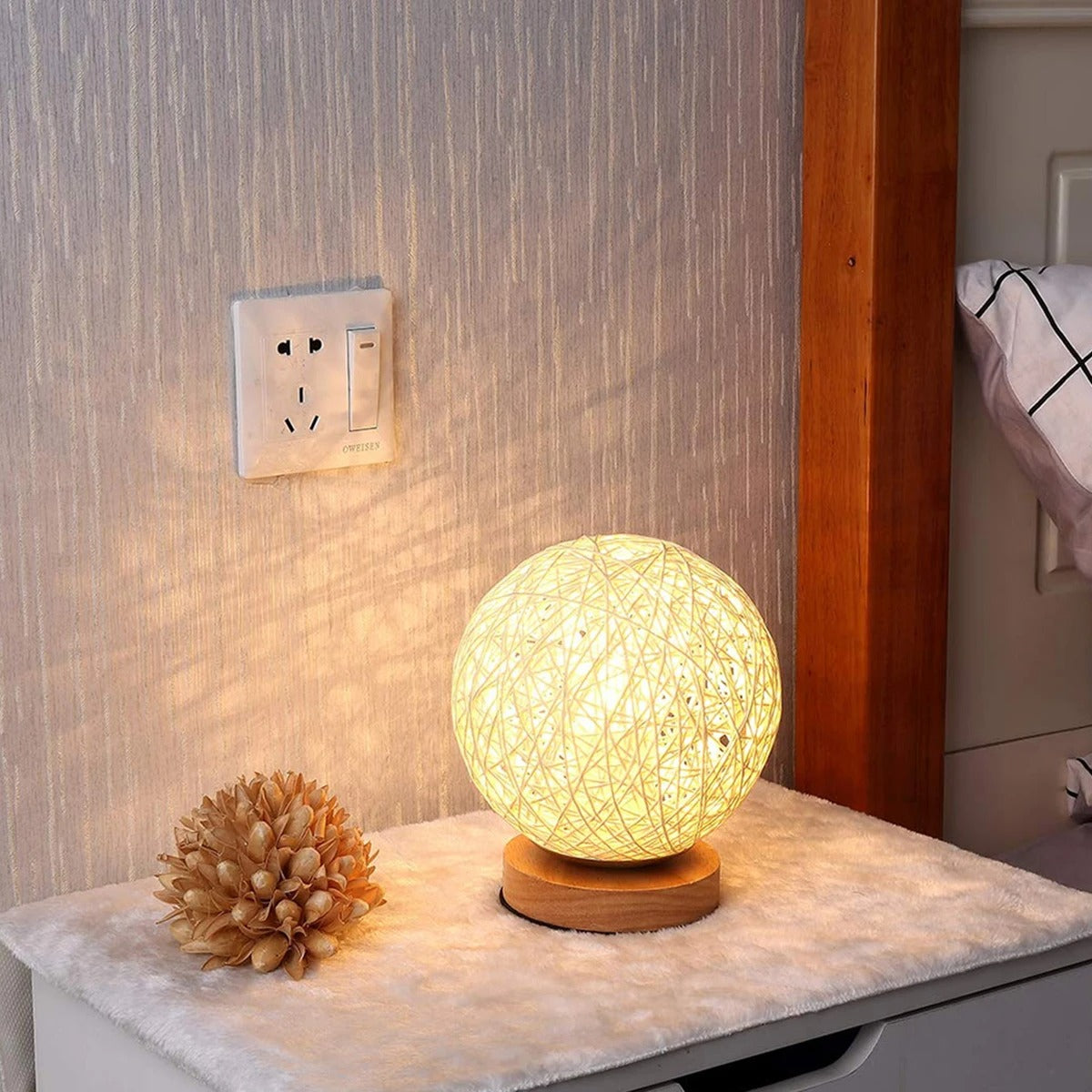 MoonLuxe | Handgefertigte dimmbare Rattan-Tischlampe - Lamylie