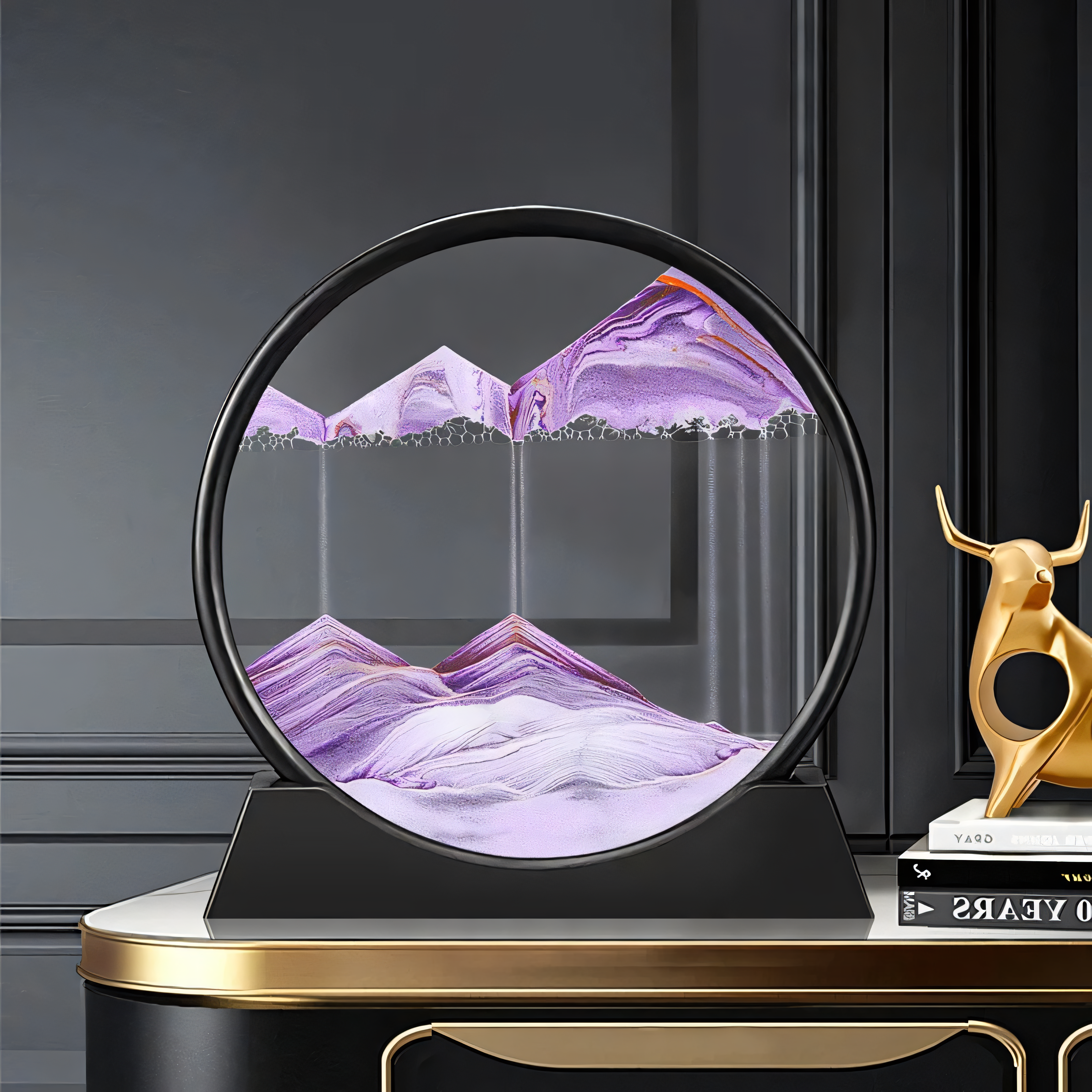 Decorative Sand Globe with Moving Sand | Small 7 Inch & Large 12 Inch | Soothing Table Decoration for Relaxation and Mindfulness - Lamylie