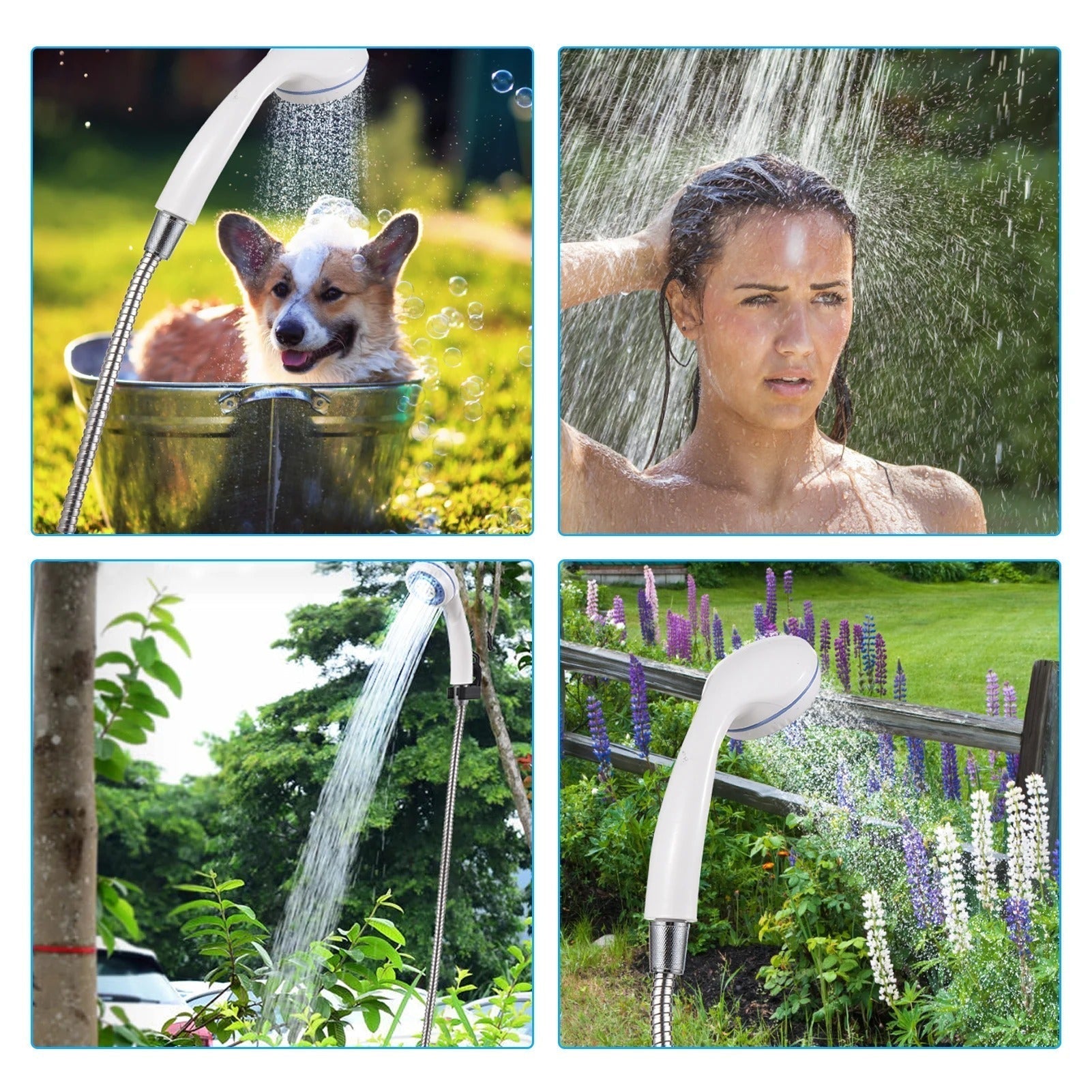 Portable Camping Shower Rechargeable USB for Outdoor Hiking Camping Beach - Lamylie