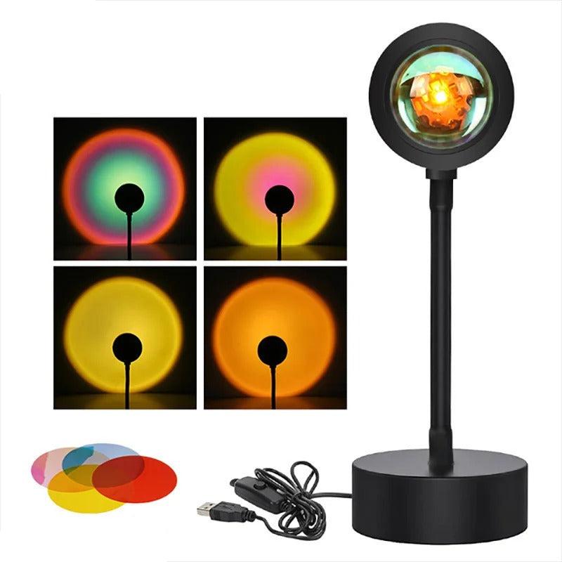 Sunset Lamp | 16 Colors + Remote Control LED Projector Table Lamp - USB Nightstand Lamps - Lamylie