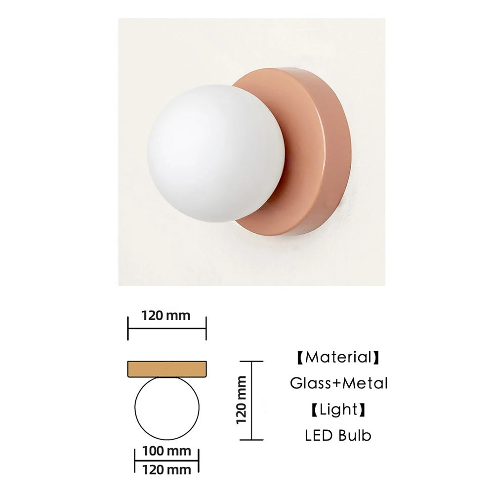 Lampă de perete scandinavă cu abajur din sticlă | Iluminat minimalist pentru living, dormitor și hol – Lamylie