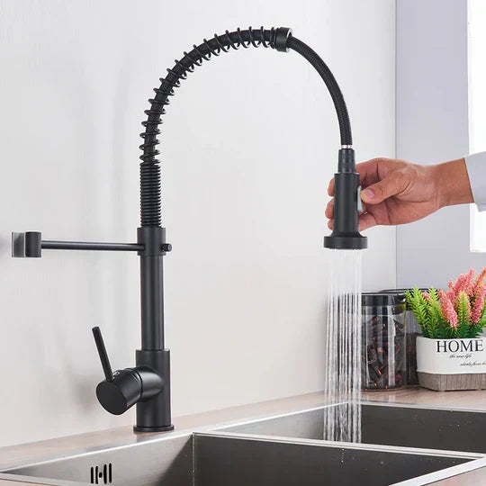 Robinet de cuisine noir mat avec design pivotant à 360° - Lamylie