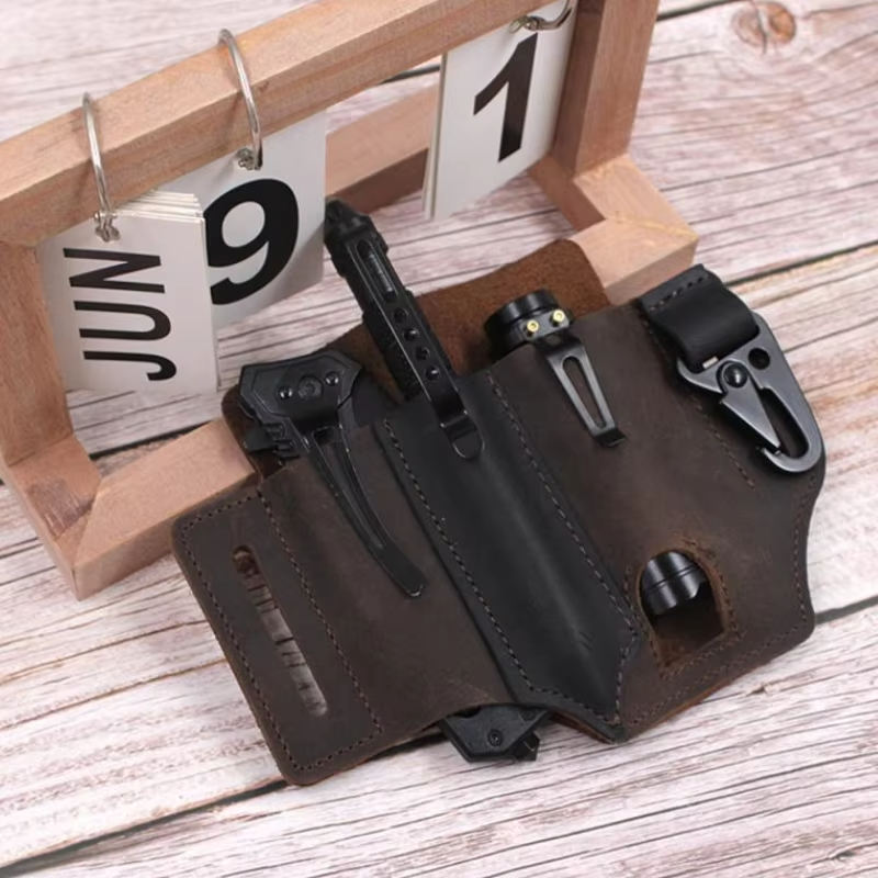 Multitool Holster for Everyday Carry - Genuine Leather Belt Sheath for Men - Lamylie