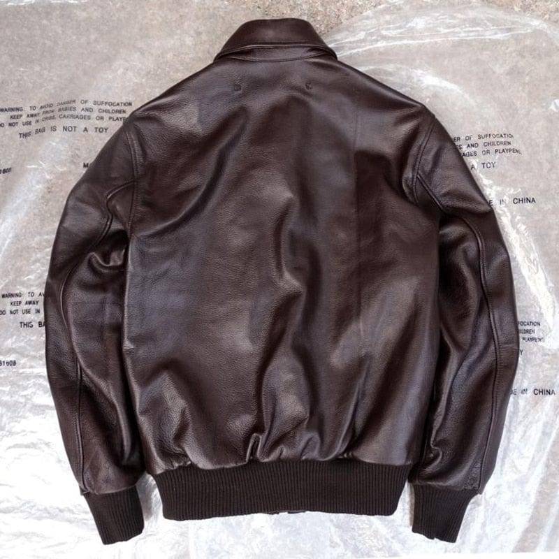 Military Style Air Force Jacket for Men in Genuine Leather - Lamylie