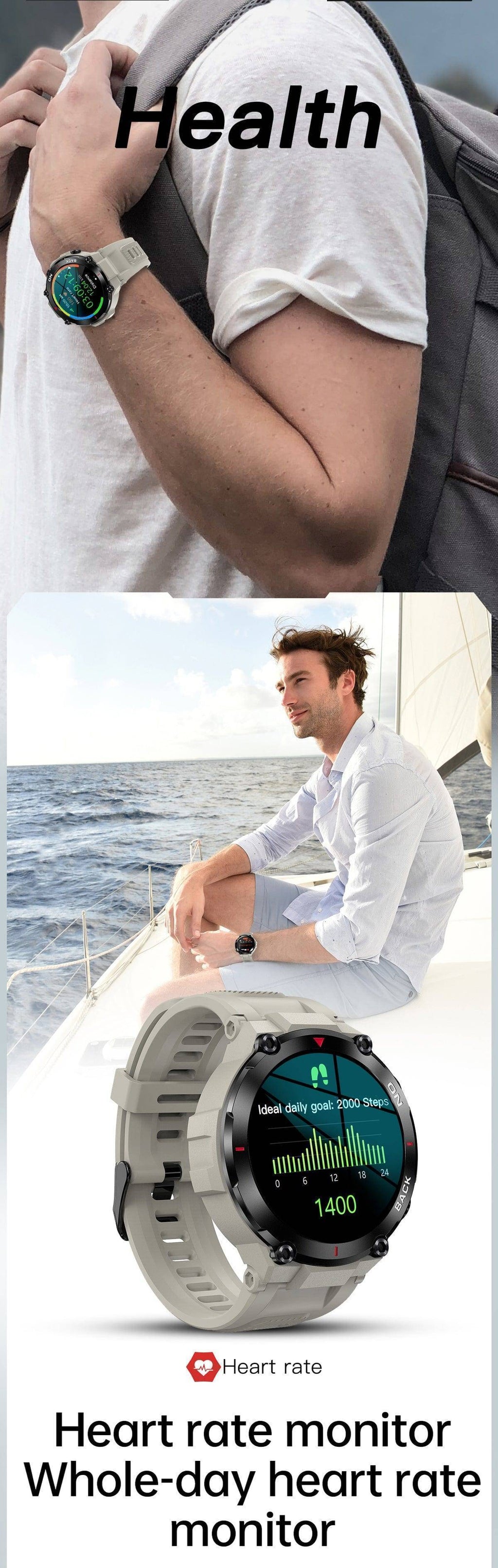 Multifunctional Fitness Tracker for Men - Outdoor GPS Smartwatch - Lamylie