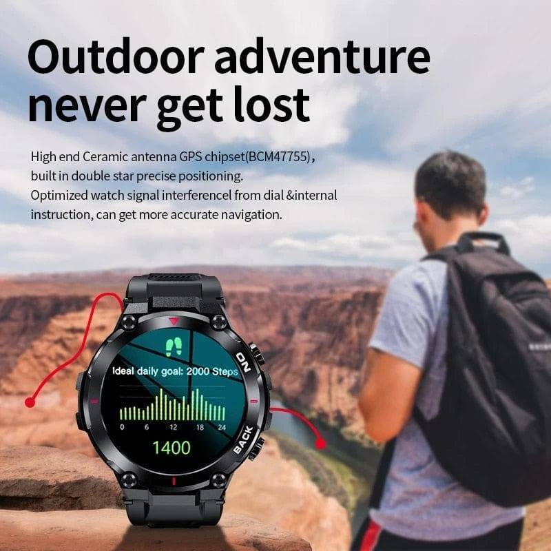 Multifunctional Fitness Tracker for Men - Outdoor GPS Smartwatch - Lamylie