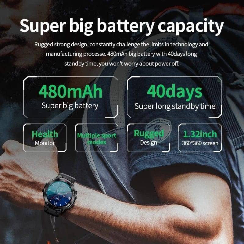 Multifunctional Fitness Tracker for Men - Outdoor GPS Smartwatch - Lamylie