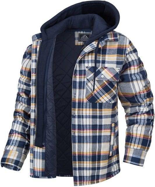 Flannel Jacket with Quilted Lining for Men - Lamylie