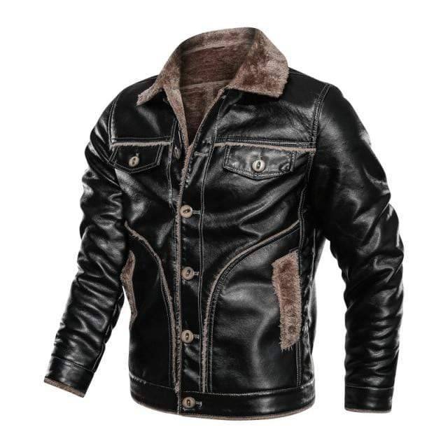 Veste de moto vintage pour homme en similicuir PU – Lamylie