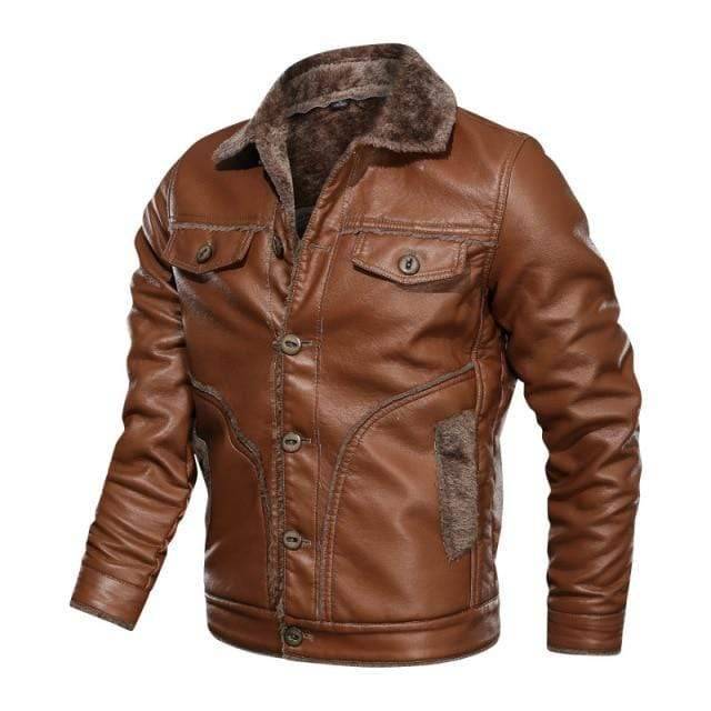 Veste de moto vintage pour homme en similicuir PU – Lamylie