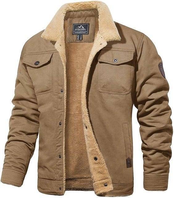 Men's Trucker Parka Jacket with Sherpa Lining – Durable Design - Lamylie