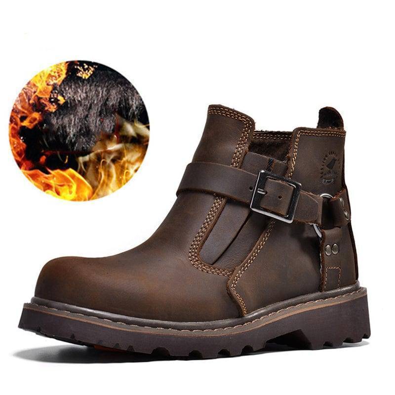 Bottes militaires vintage durables pour homme en cuir – Lamylie
