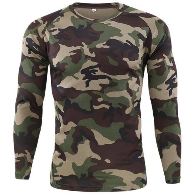 Langarm-Taktikshirt für Herren im Tarnmuster – Lamylie