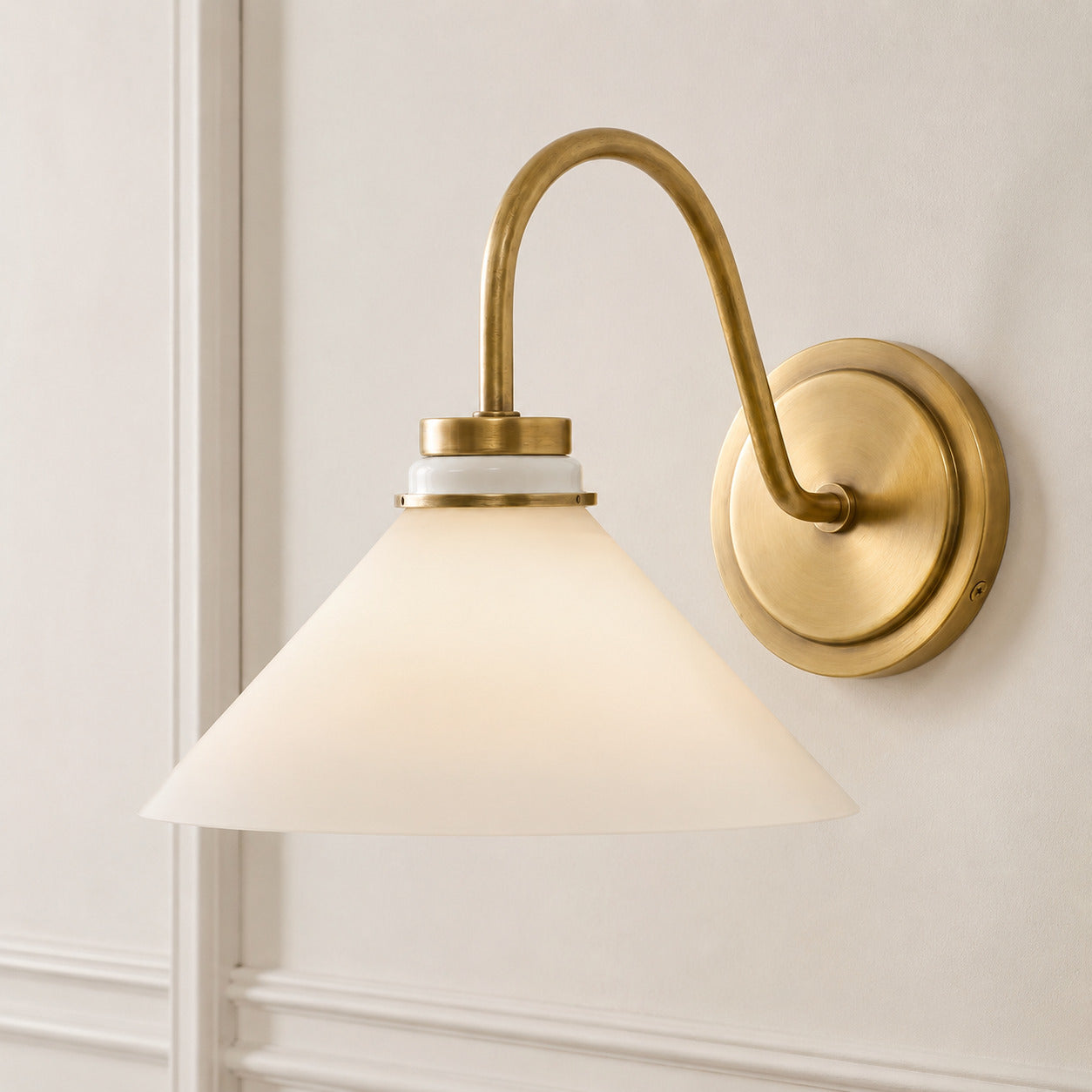 Globe Wall Lamp with Curved Arm | Modern Industrial Lighting for Bathroom, Bedroom, and Hall - Lamylie
