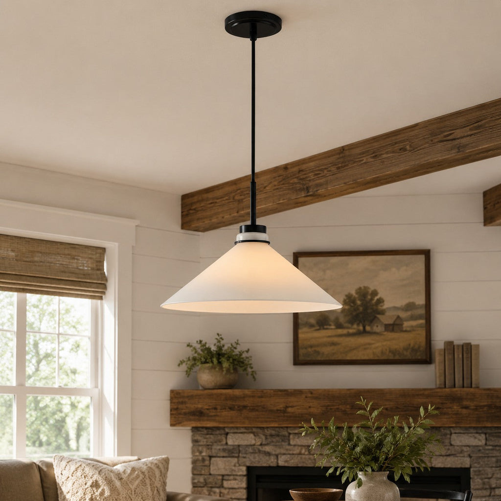 Cone-Shaped Pendant Lamp in Country Style - Dimmable - For Kitchen and Hall - Scandinavian Inspired - Modern Farmhouse Lighting - Lamylie