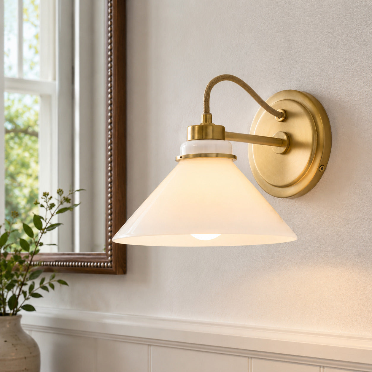 Globe Wall Lamp with Curved Arm | Modern Industrial Lighting for Bathroom, Bedroom, and Hall - Lamylie