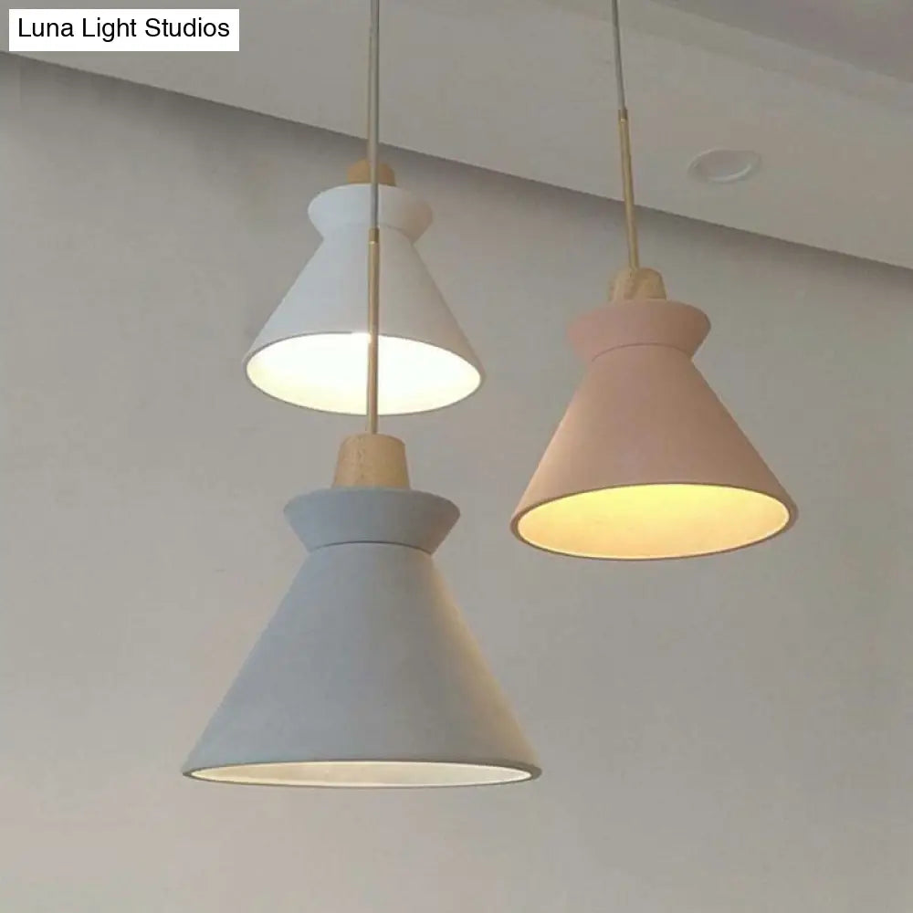 Concrete Pendant Lamp with Wooden Fixture | Minimalist Design for Dining Room - Lamylie