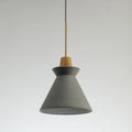 Concrete Pendant Lamp with Wooden Fixture | Minimalist Design for Dining Room - Lamylie