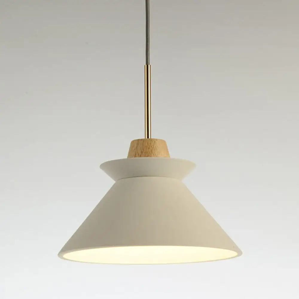 Concrete Pendant Lamp with Wooden Fixture | Minimalist Design for Dining Room - Lamylie