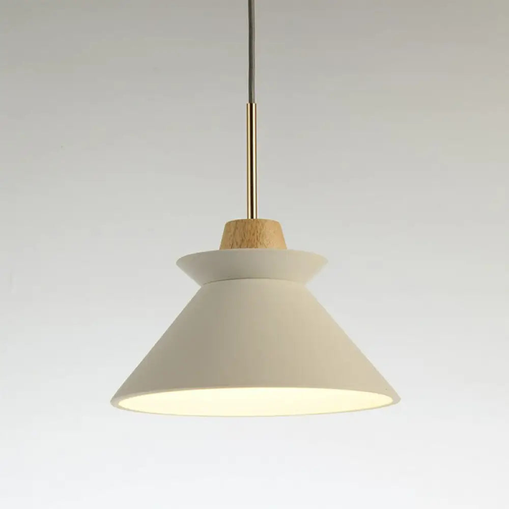 Concrete Pendant Lamp with Wooden Fixture | Minimalist Design for Dining Room - Lamylie