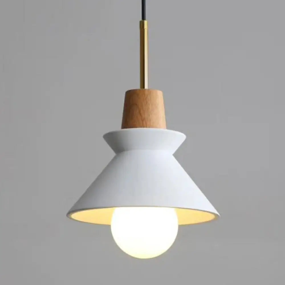 Concrete Pendant Lamp with Wooden Fixture | Minimalist Design for Dining Room - Lamylie