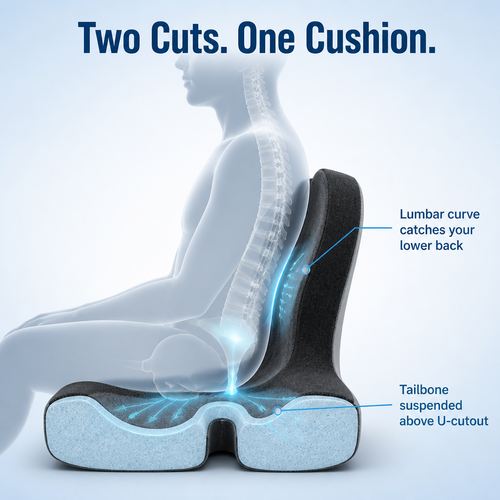 FlexiSeat — Cradle Your Back and Tailbone Through Long Sit Sessions - Lamylie