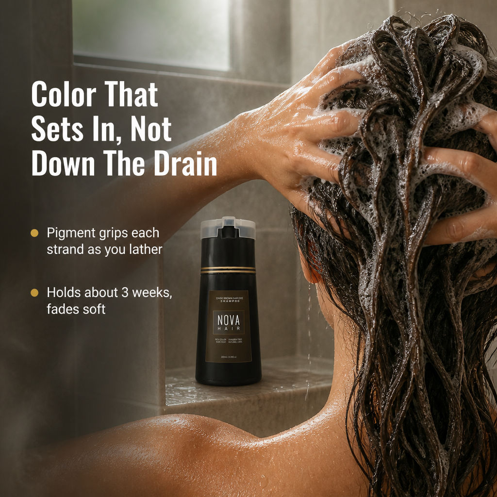 NovaHair — Bedecke jedes graue Haar in einer 10-Minuten-Dusche, ganz ohne Färbemittel aus der Packung – Lamylie