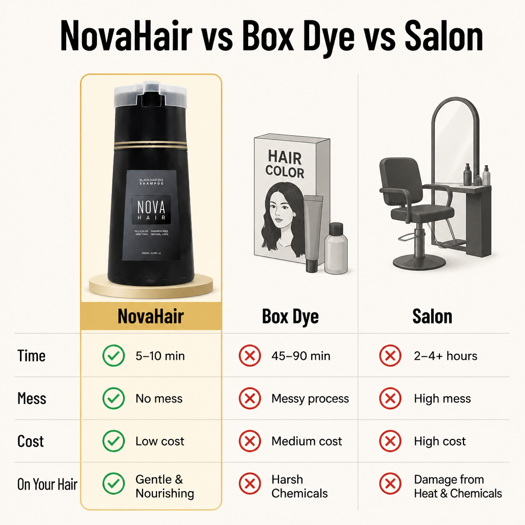 NovaHair — Bedecke jedes graue Haar in einer 10-Minuten-Dusche, ganz ohne Färbemittel aus der Packung – Lamylie