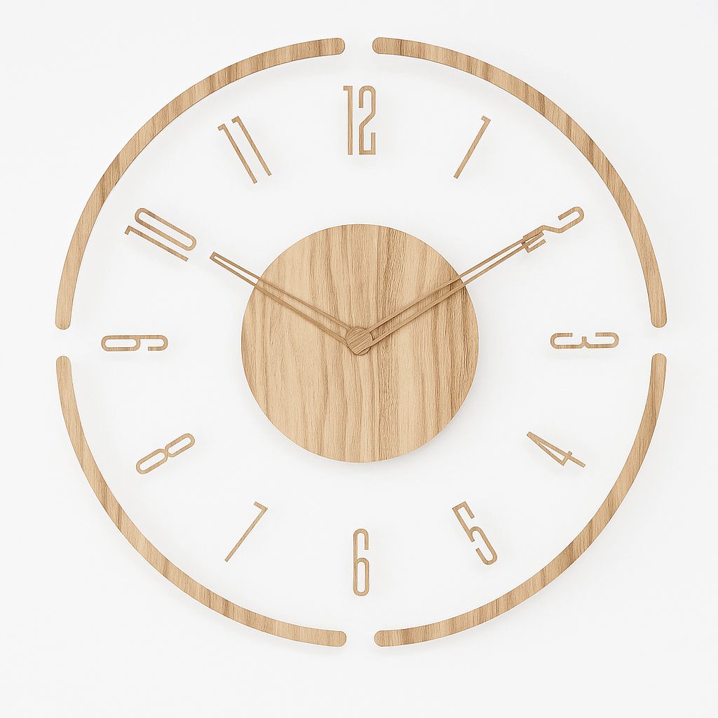 Horloge murale nordique en bois naturel – Design silencieux - Lamylie
