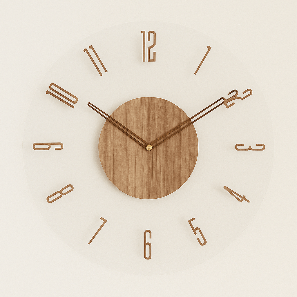 Horloge murale nordique en bois naturel – Design silencieux - Lamylie