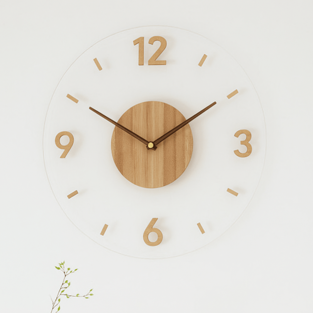 Horloge murale nordique en bois naturel – Design silencieux - Lamylie