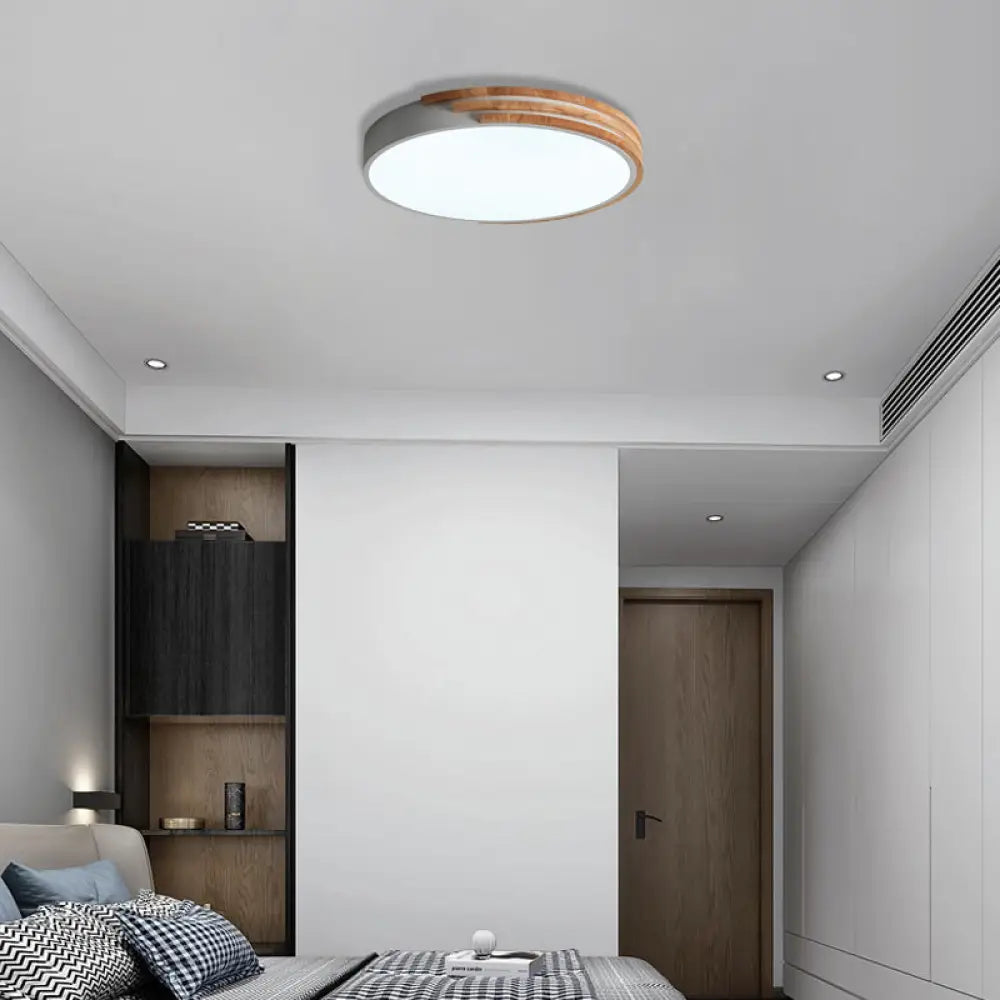 Round Ceiling Lamp Wood & Acrylic | Scandinavian Style 40cm - Lamylie