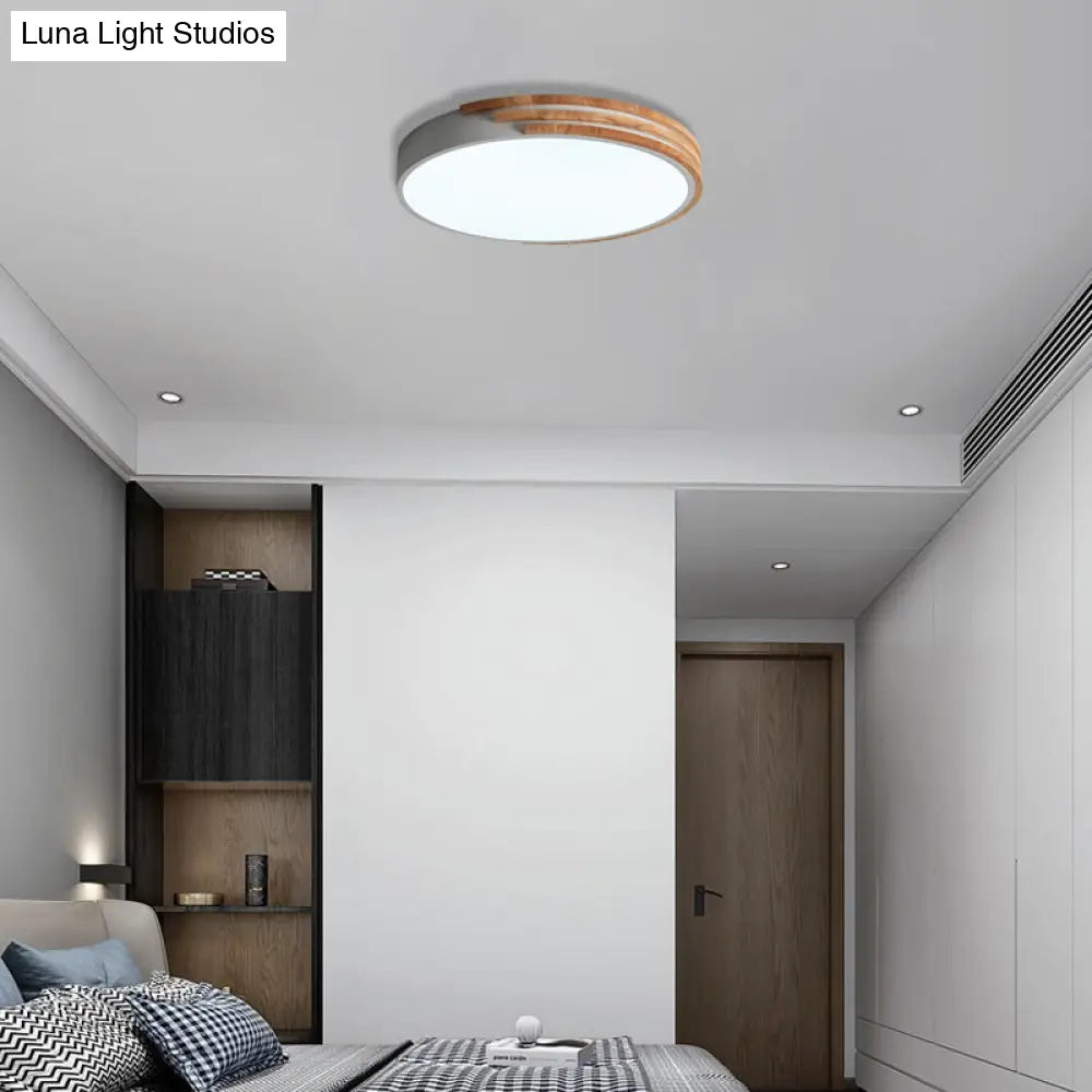 Round Ceiling Lamp Wood & Acrylic | Scandinavian Style 40cm - Lamylie