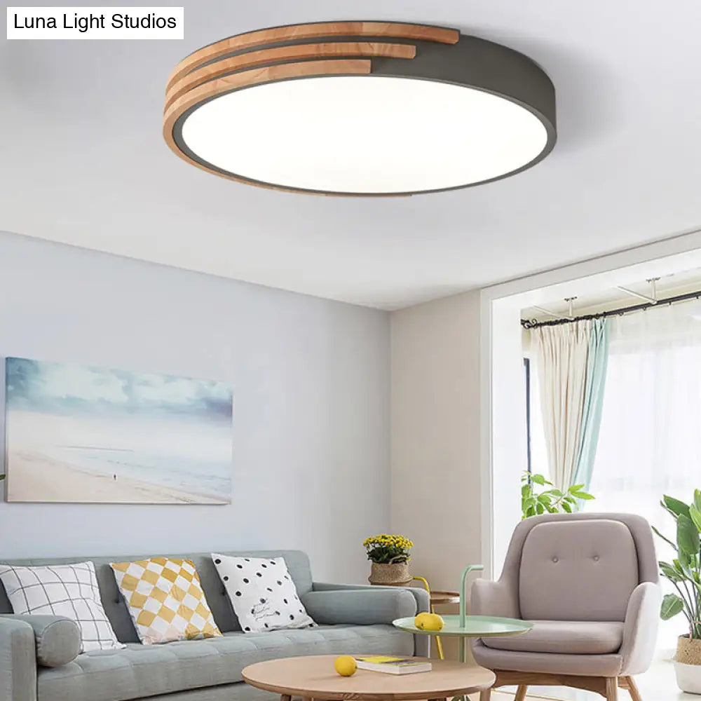 Round Ceiling Lamp Wood & Acrylic | Scandinavian Style 40cm - Lamylie