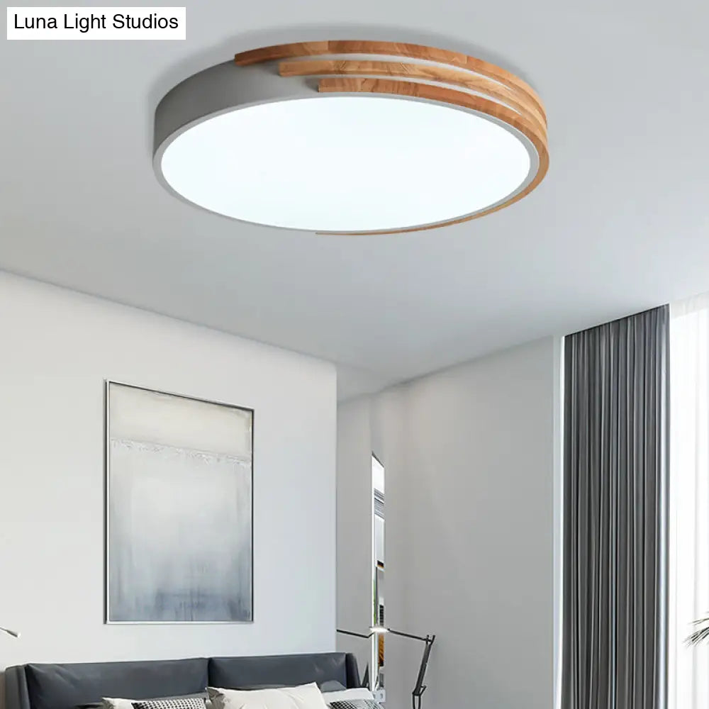Round Ceiling Lamp Wood & Acrylic | Scandinavian Style 40cm - Lamylie